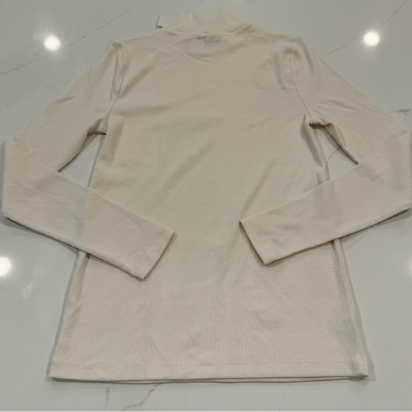 NWT LOFT Ribbed Mock Neck Sweater Top in Cream - Picture 6 of 6